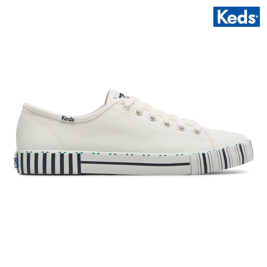 Keds Women's Kickstart Tennis Stripe--Wnv-White/Navy