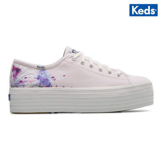 Keds Women's Triple Up Cnvs Paintrly Floral--Ltpk-Light Pink