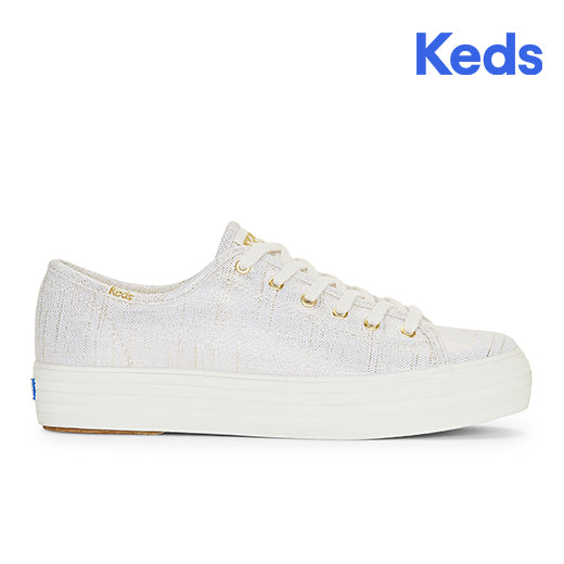 Keds Women's Triple Kick Metallic Textile--Gld-Gold