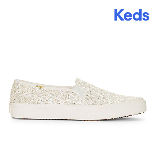 Keds Women's Double Decker Glitter Cel Sneaker Cream (Wf67624)