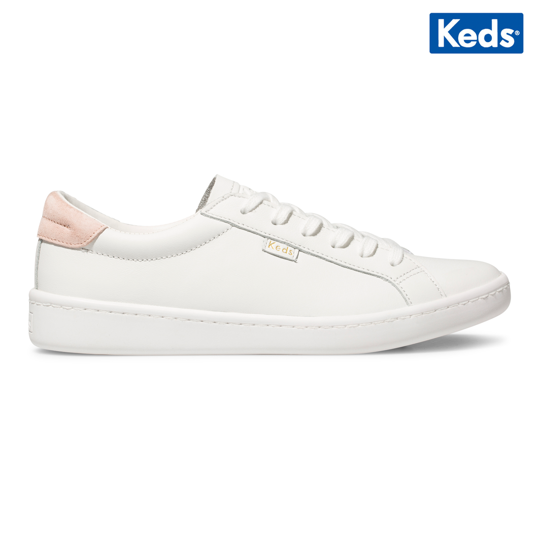 Keds Women's Ace Leather White/Blush | WH57442