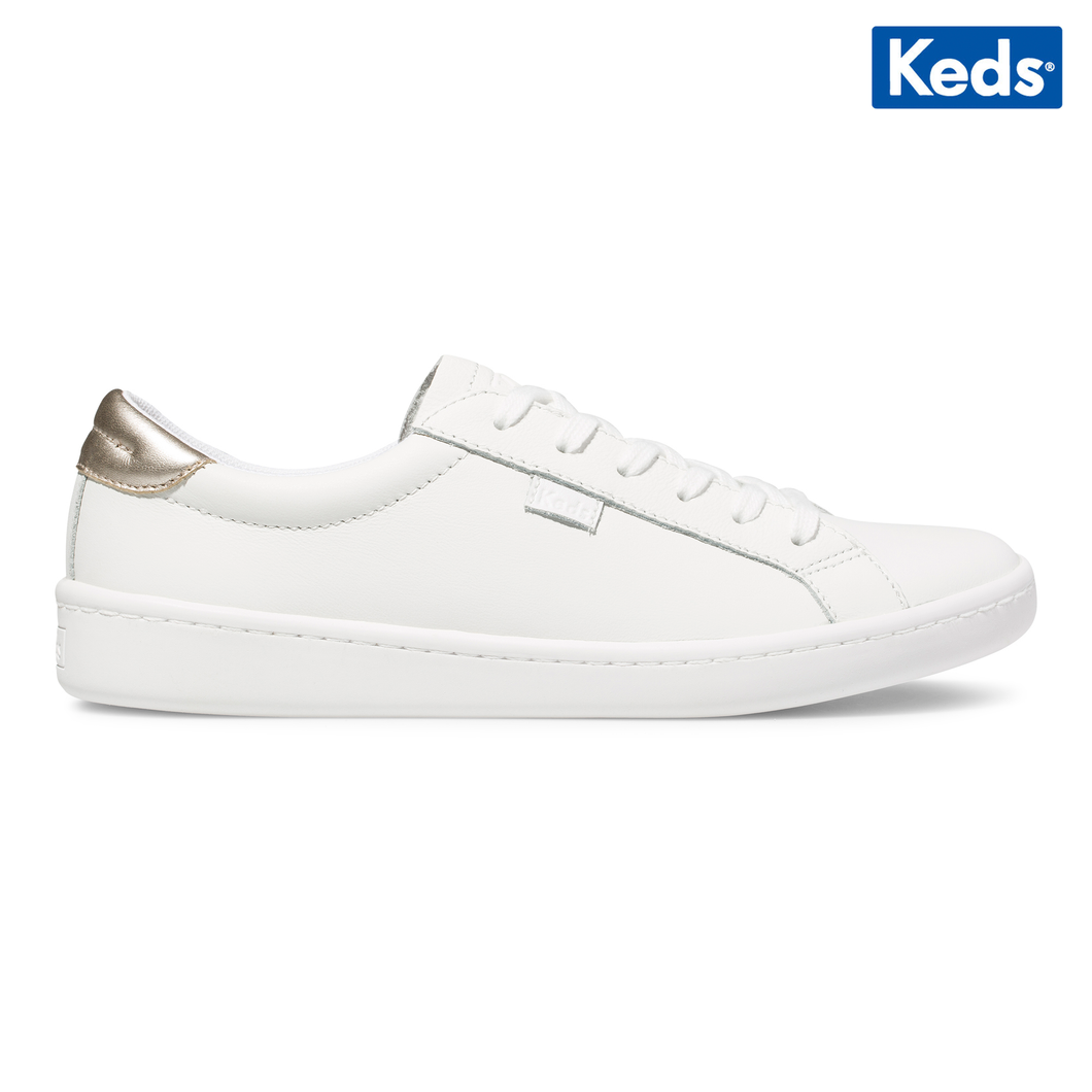 Keds Women's Ace Leather White/Gold | WH63146