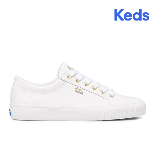 Keds Women's Jump Kick Leather Lace Up Sneaker White (Wh63681)